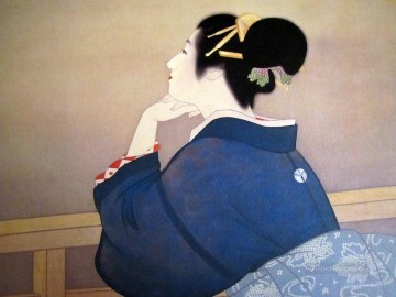 Uemura Shoen Painting - Mujeres esperando que salga la luna Uemura Shoen Bijin ga mujeres hermosas
